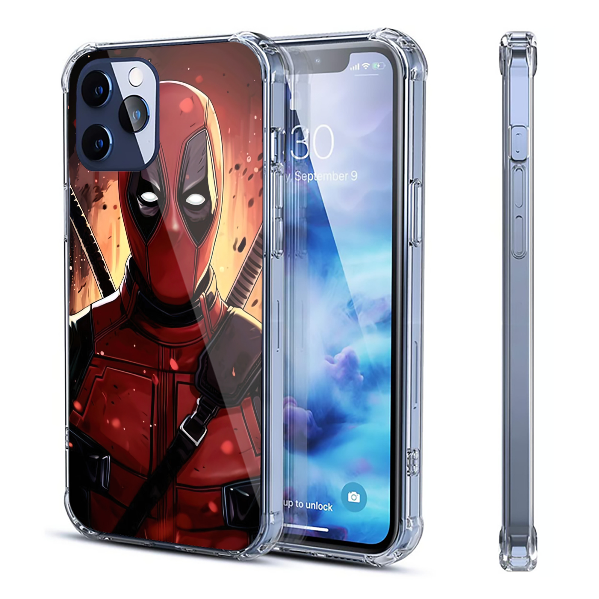 （画像用） Deadpool デッドプール 【iPhone 12シリーズ対応】透明スマホケース（クリアソフトケース）